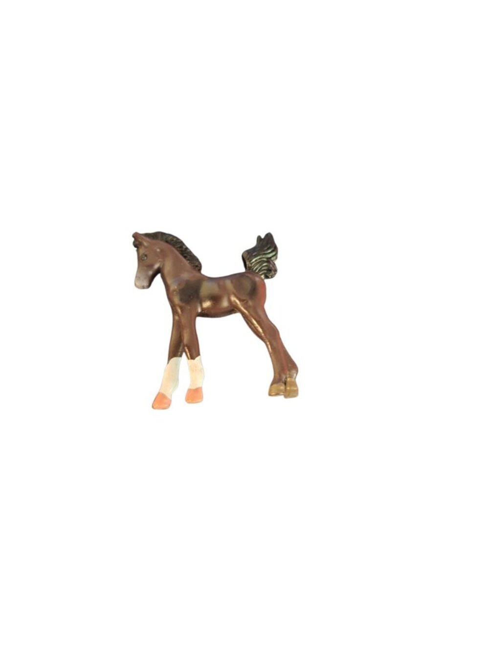 Vtg 1997 Grand Champions Magic Mini Horse Collection Brown Tail Up Socks
